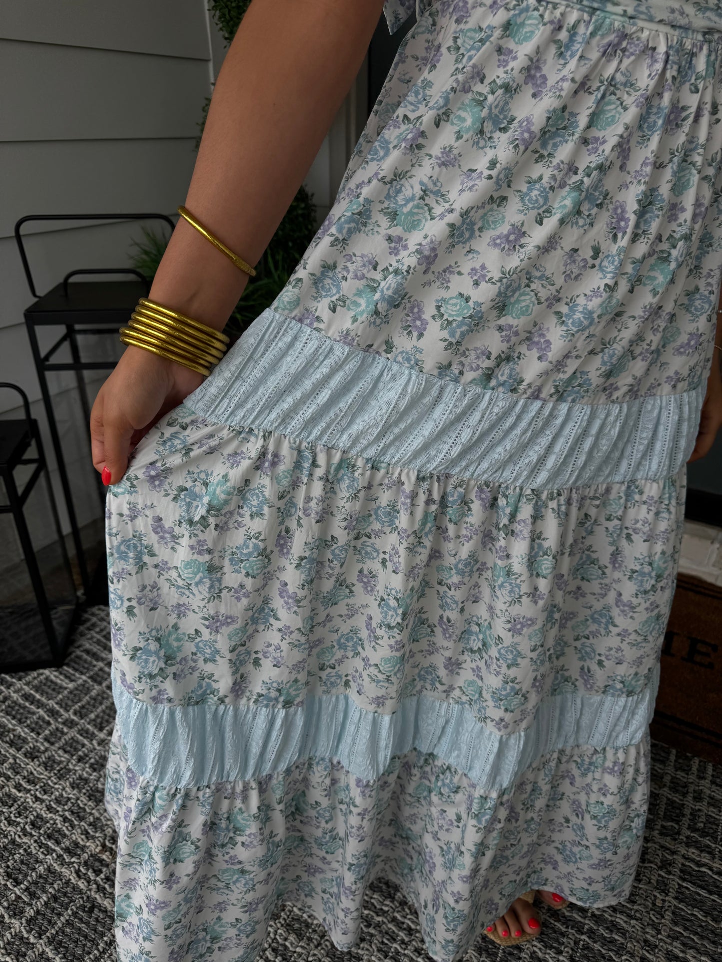 Lillian Blue Floral Maxi Dress