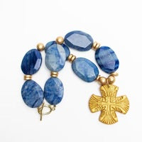 Hidden Truth Blue Adventure Nuggets with Martha Cross Necklace