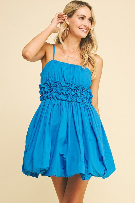 Blue Bubble Mini Dress Also Available In White