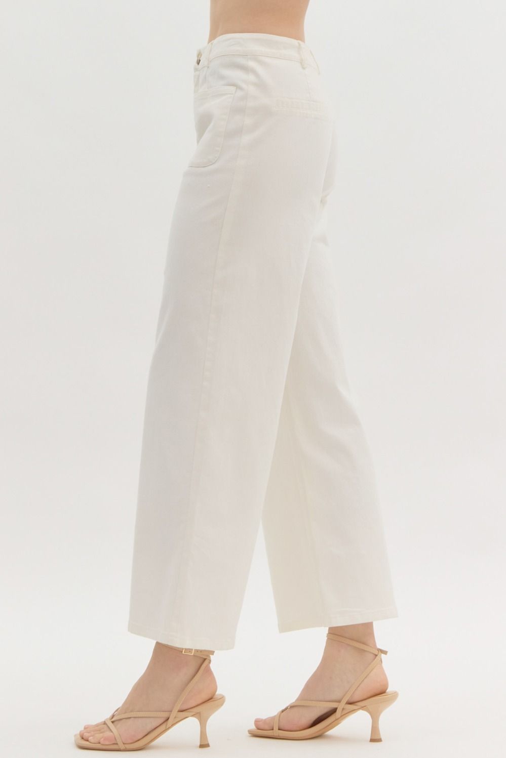 Entro White Wide Leg Pants