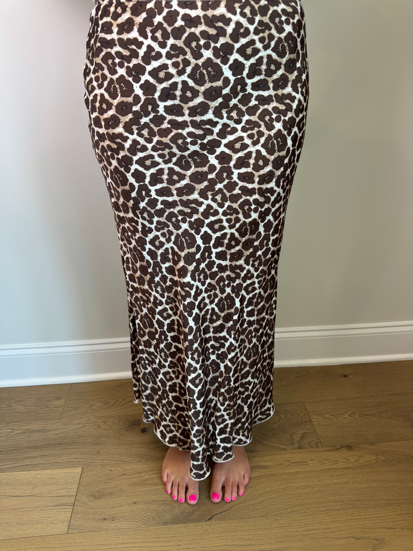 Cheetah Print Silky Slip Skirt