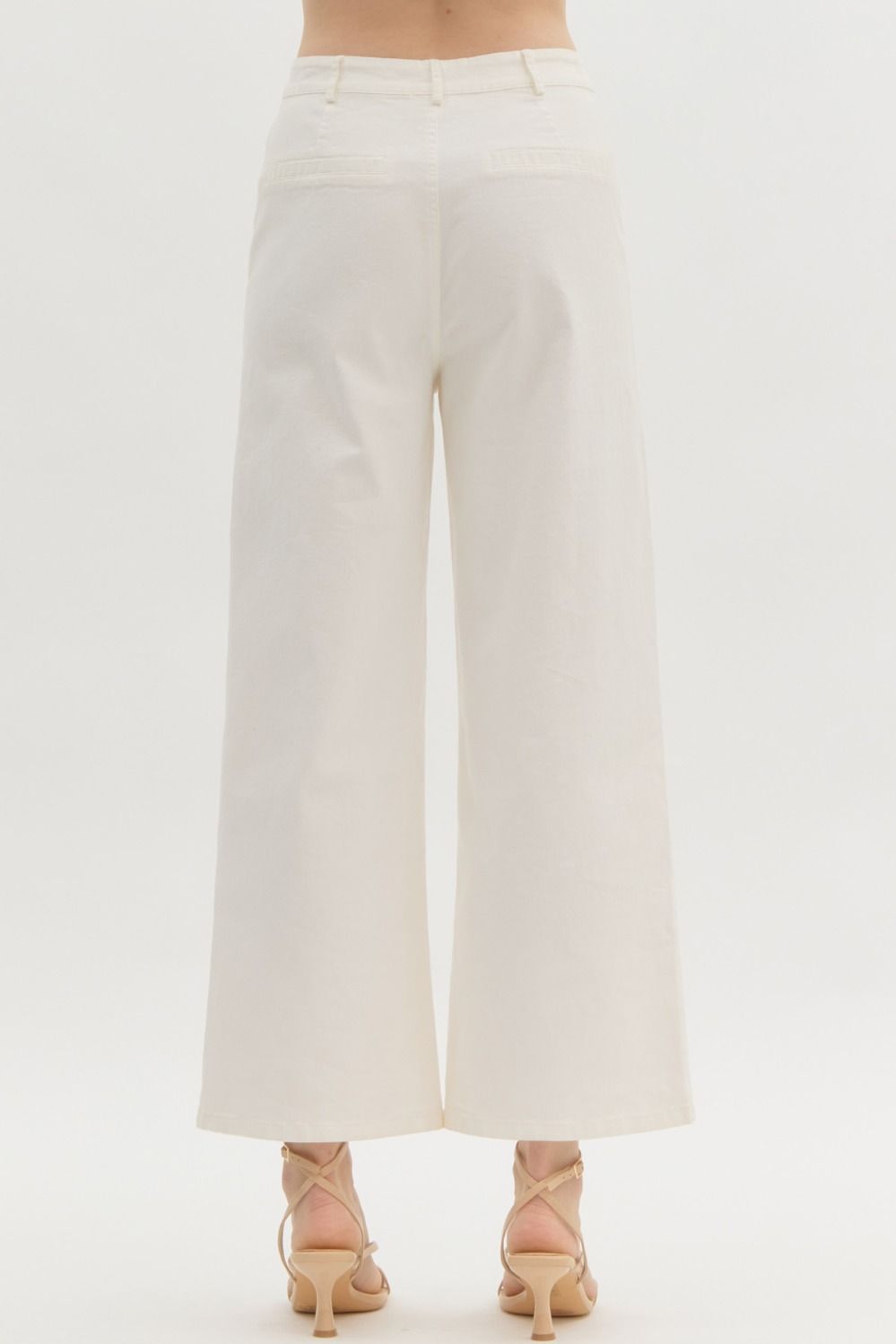 Entro White Wide Leg Pants