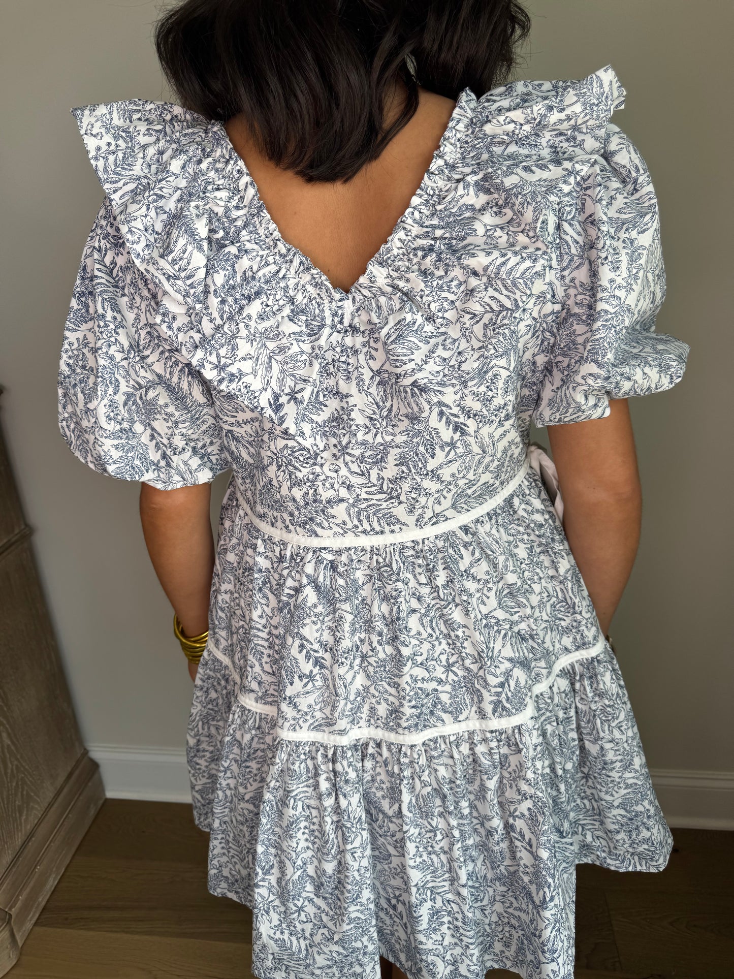 The Madeline Blue Print Mini Dress