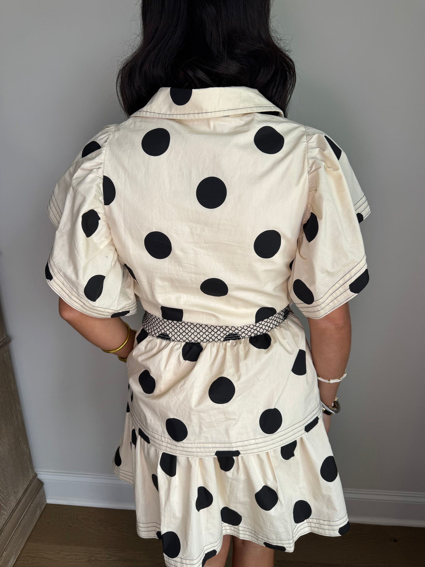 Strike a Pose Polka Dot Flutter Sleeve Dress