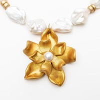 Hidden Truth Adjustable Baroque Pearls w/ Magnolia Pearl Blossom Necklace