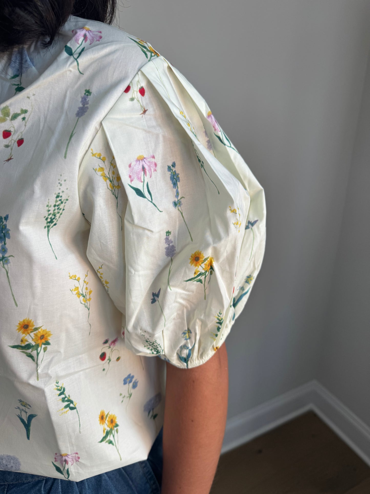 Cream Floral Top