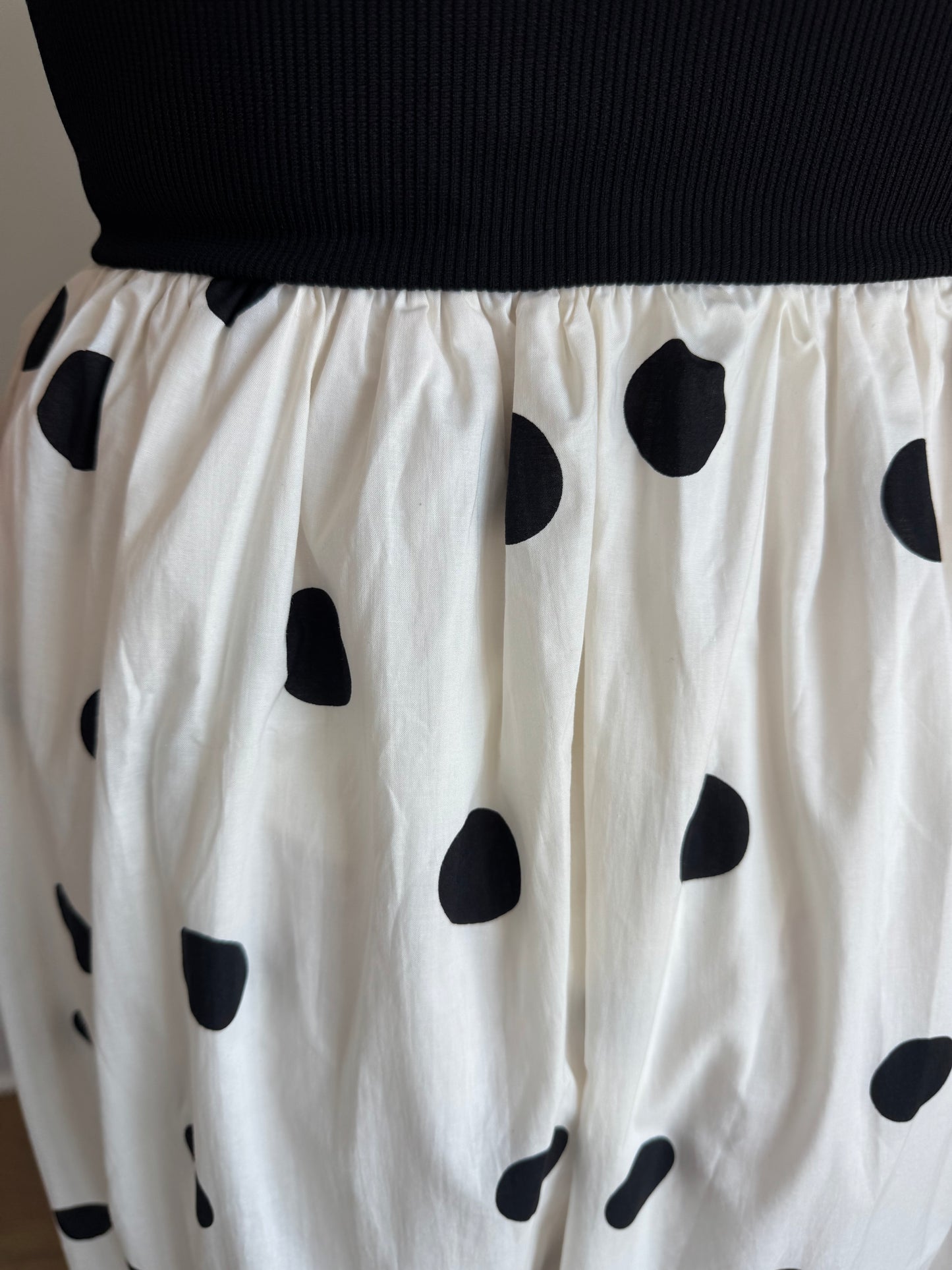 The Marilyn Black/White Strapless Polka Dot Midi Dress