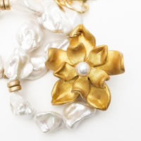 Hidden Truth Adjustable Baroque Pearls w/ Magnolia Pearl Blossom Necklace