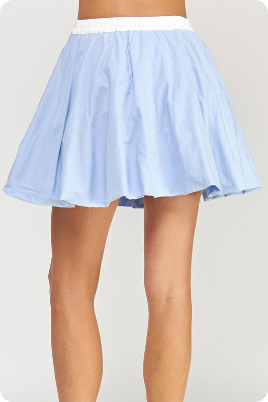 Lt Blue Bubble Mini Skirt
