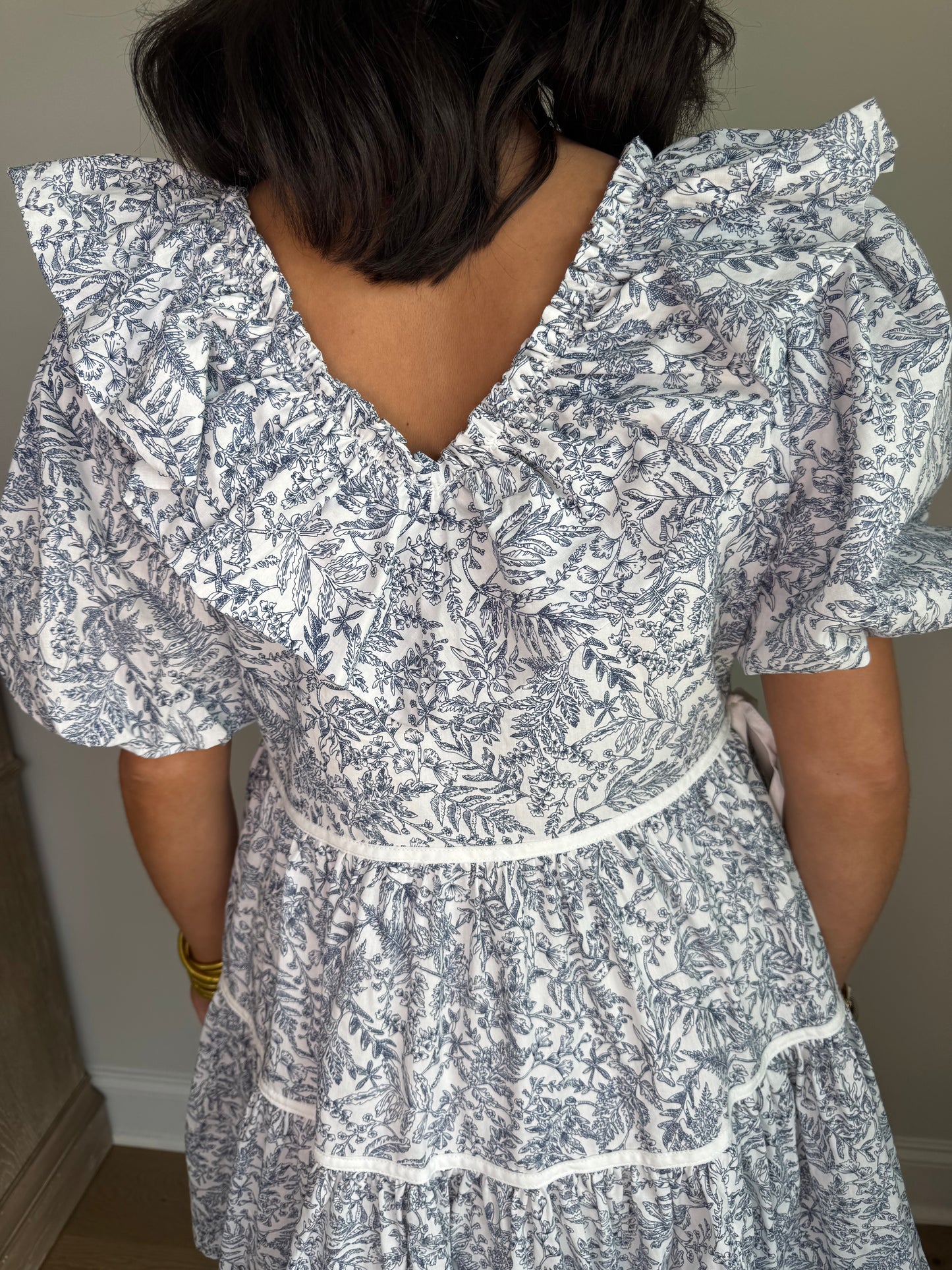 The Madeline Blue Print Mini Dress