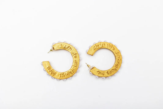 Hidden Truth Pearl Hoop Earrings