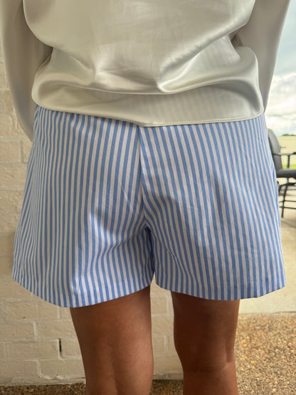 Karlie blue Stripe Poplin Button Short