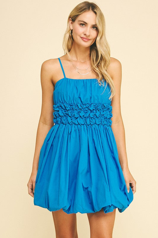 Blue Bubble Mini Dress Also Available In White