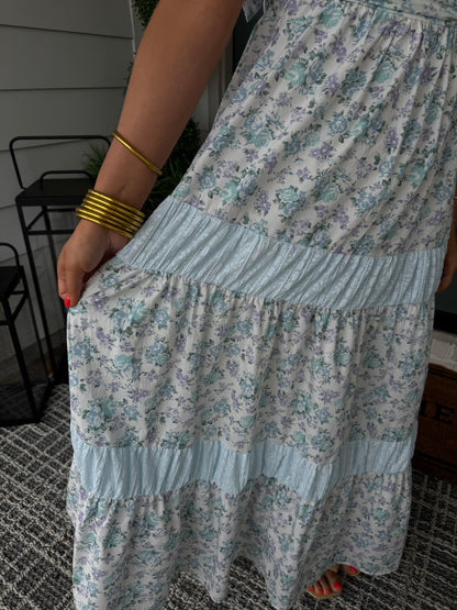 Lillian Blue Floral Maxi Dress