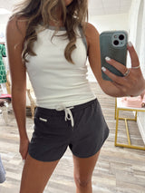 Soft woven lined athletic shorts with zipper coin pocket