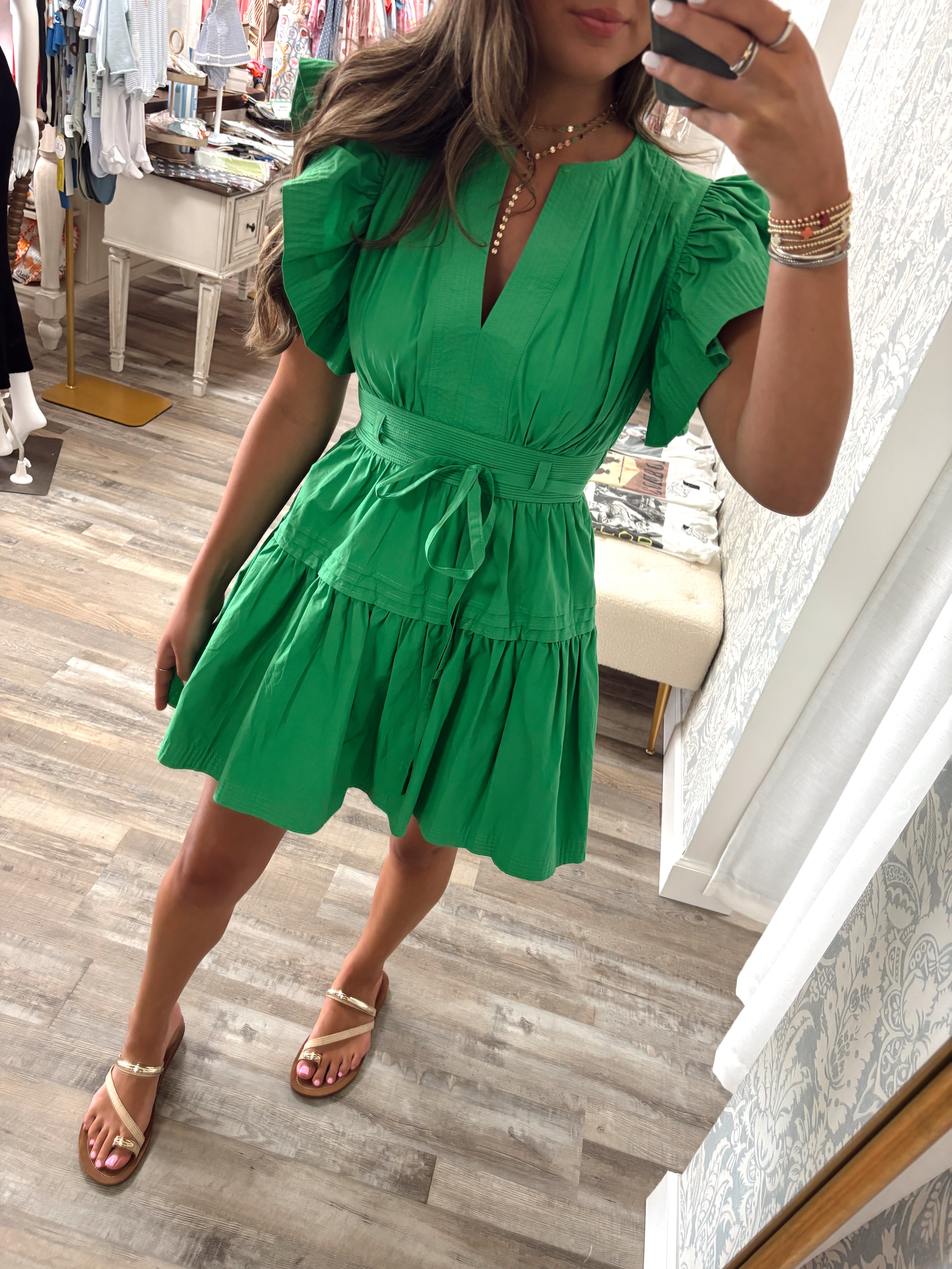 Emerald Green Peplum Mini Dress