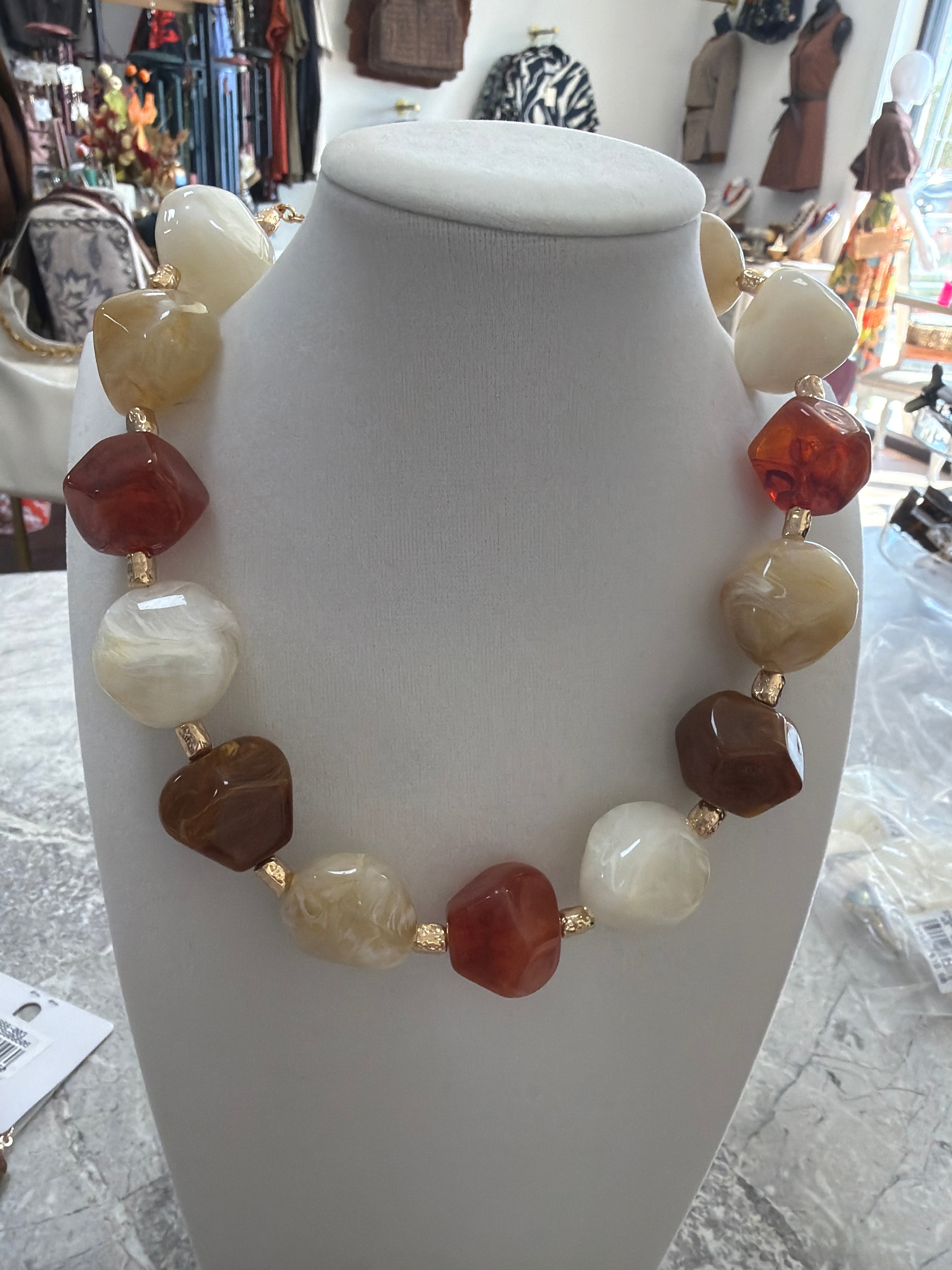 Geometric Marble Stone Necklace