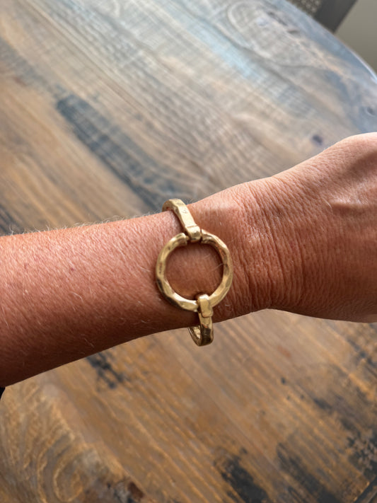 Gold Circle Bangle Bracelet