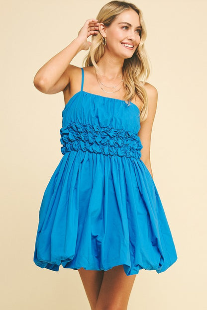 Blue Bubble Mini Dress Also Available In White