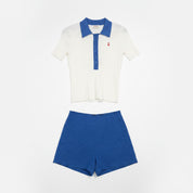 Cobalt blue a-line high waist shorts