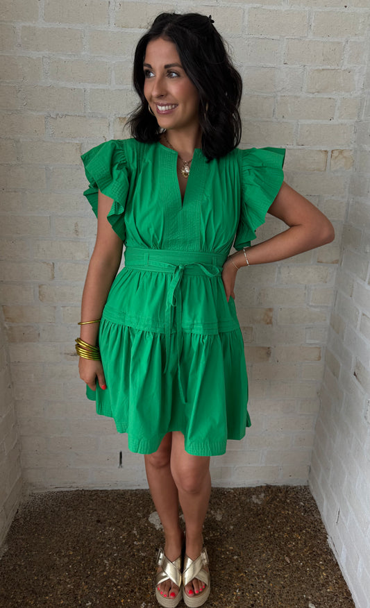 Emerald Green Peplum Mini Dress