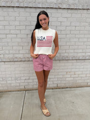 American flag sweater top