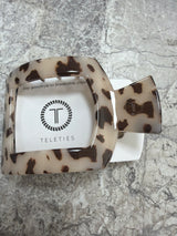 Teleties blond tortoise small flat square hair clip