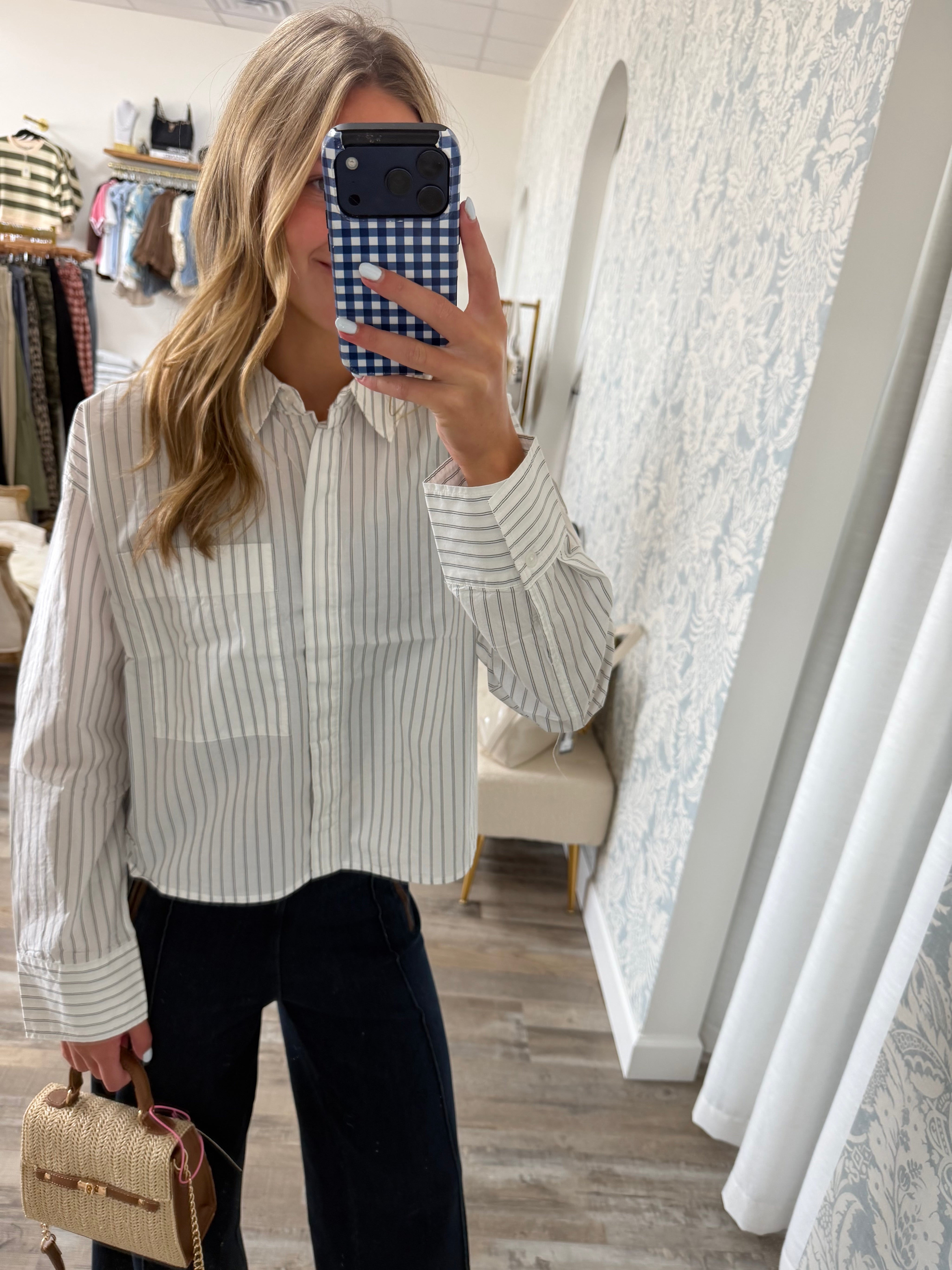 Z Supply Favorite Striped Button Up Top