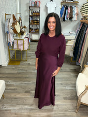 The Satin & Sweater Midi Dress