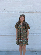 Olive Floral mini Dress