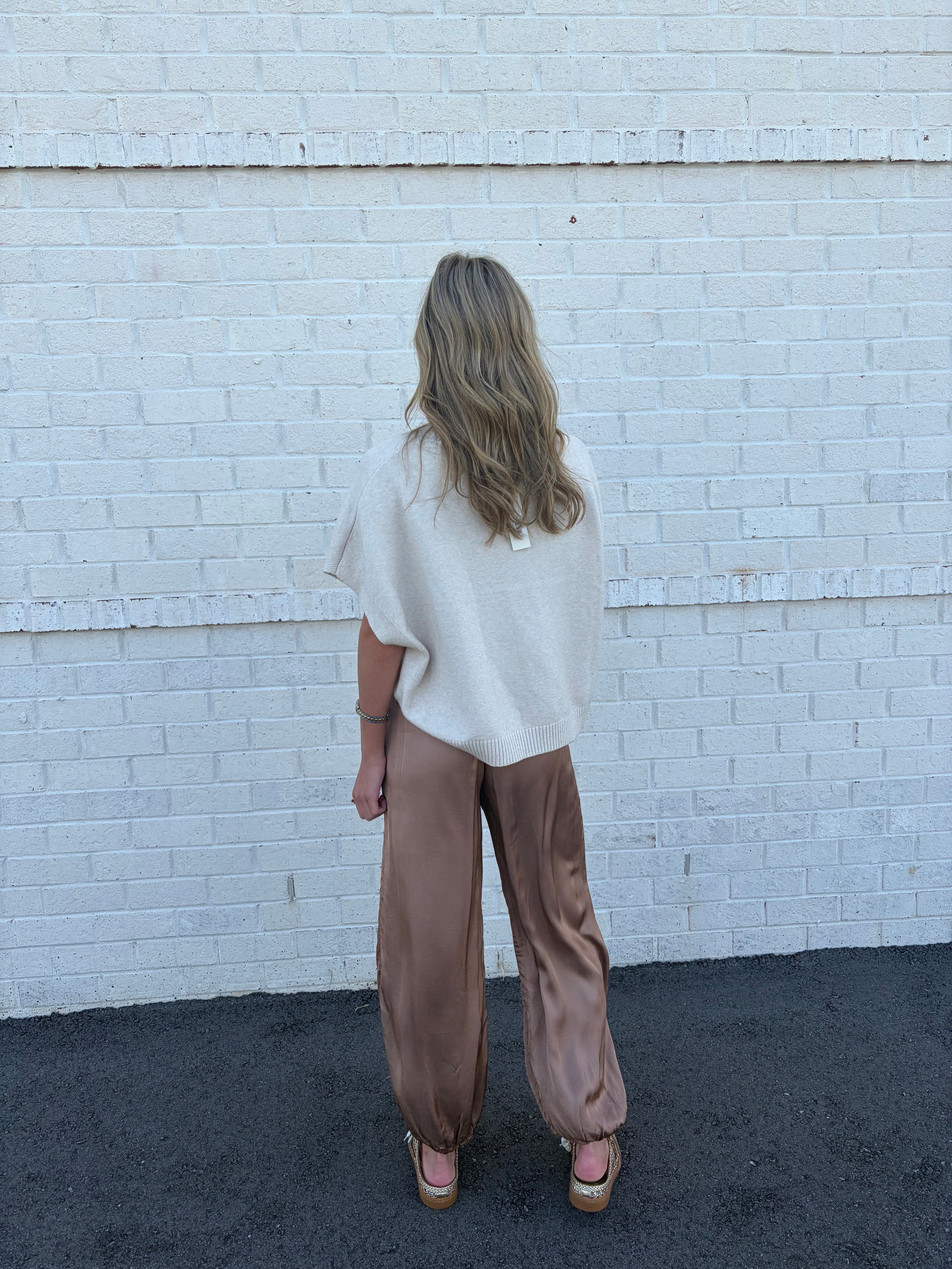 Cream Drop Shoulder Sweater