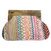 Beaded Clutch Bag with Wooden Handle for Women