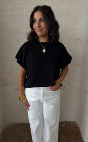 Black Solid Tunic Top