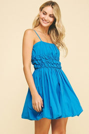 Blue Bubble Mini Dress Also Available In White