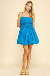Blue Bubble Mini Dress Also Available In White