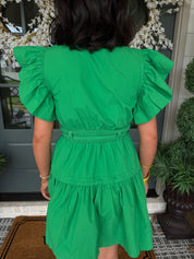 Emerald Green Peplum Mini Dress
