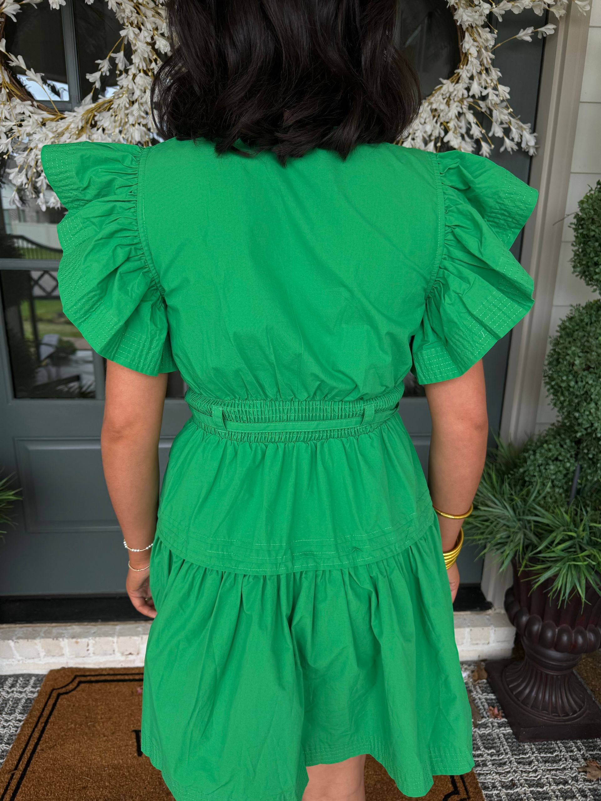 Emerald Green Peplum Mini Dress