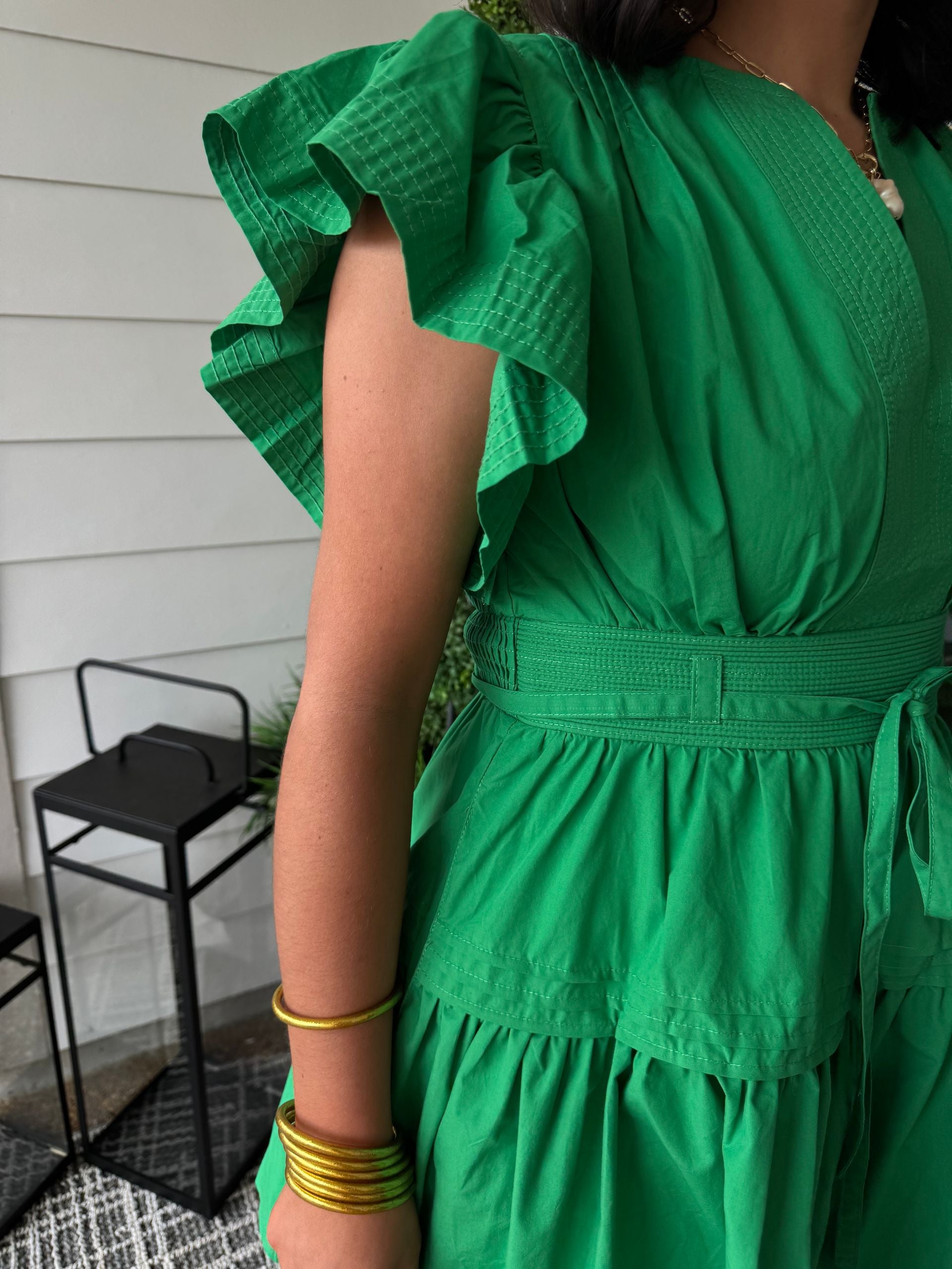 Emerald Green Peplum Mini Dress
