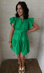 Emerald Green Peplum Mini Dress