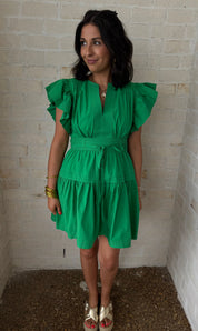 Emerald Green Peplum Mini Dress