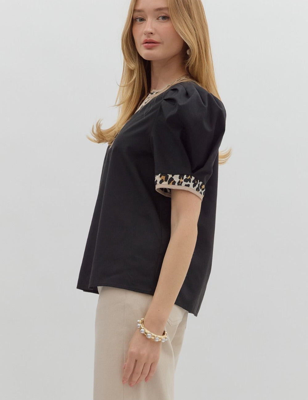 Entro Black With Leopard Print Top