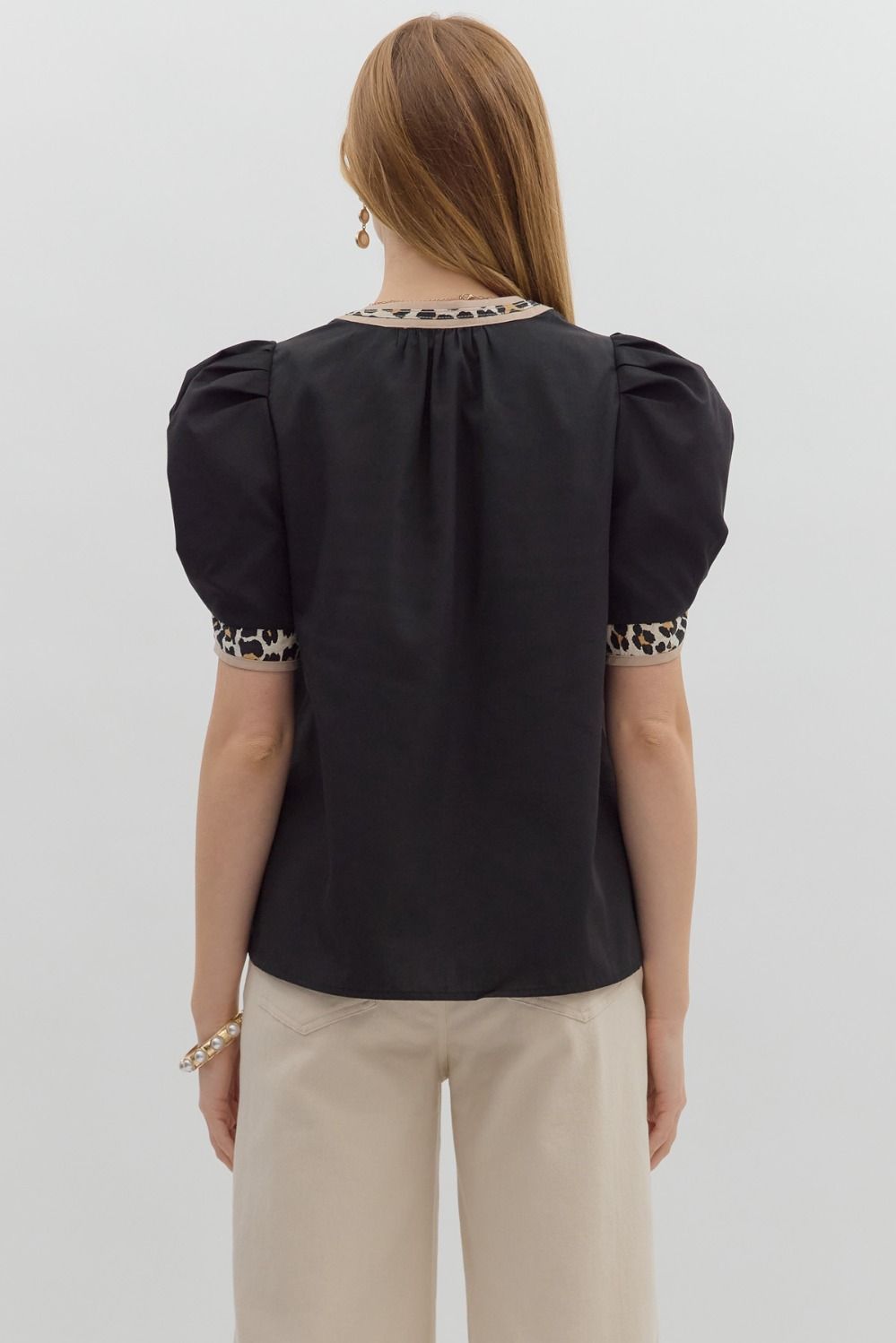 Entro Black With Leopard Print Top