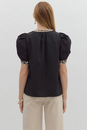 Entro Black With Leopard Print Top