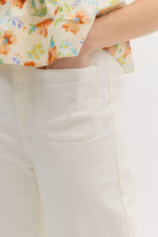 Entro White Wide Leg Pants