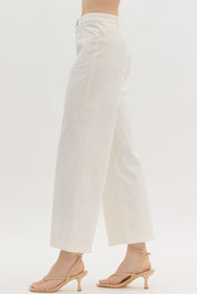 Entro White Wide Leg Pants