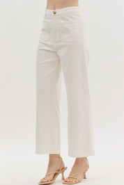 Entro White Wide Leg Pants