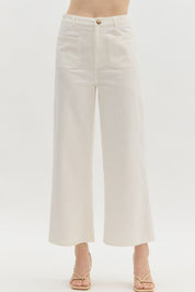 Entro White Wide Leg Pants