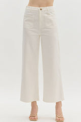Entro White Wide Leg Pants