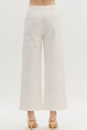 Entro White Wide Leg Pants