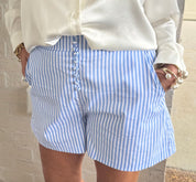 Karlie blue Stripe Poplin Button Short